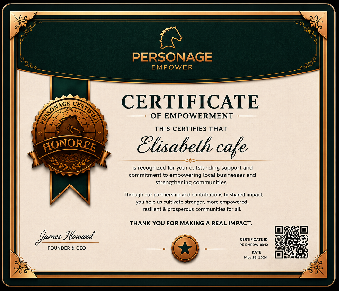 Honoree Certificate