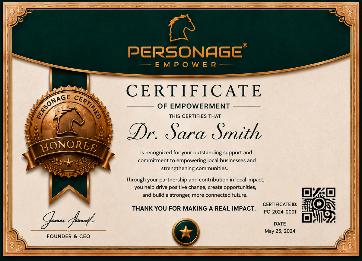 Honoree Certificate