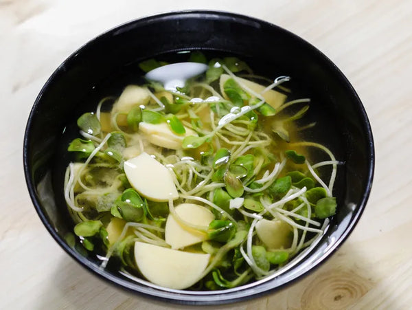 Pea Shoots Miso Soup