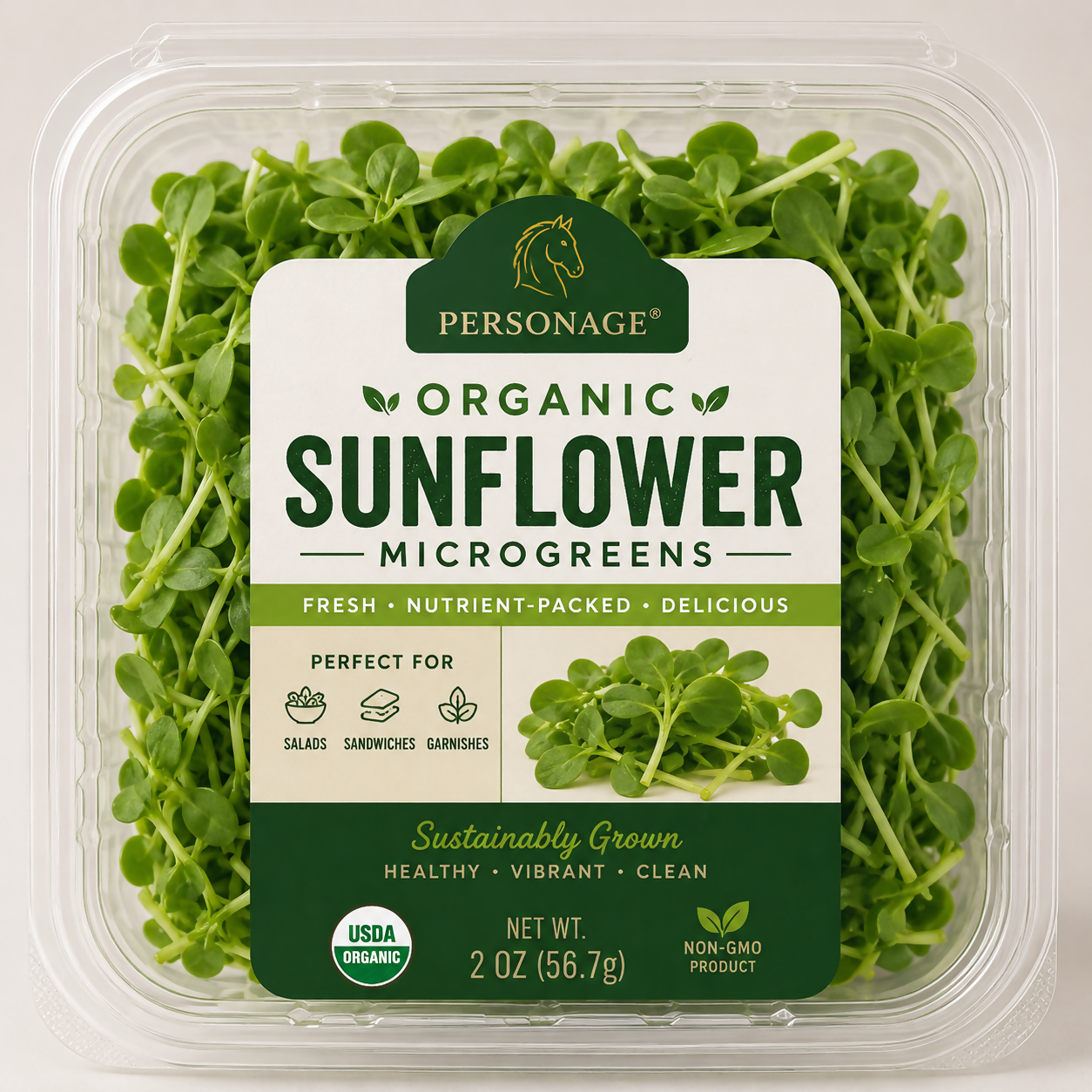 Organic Sunflower Microgreens 2oz